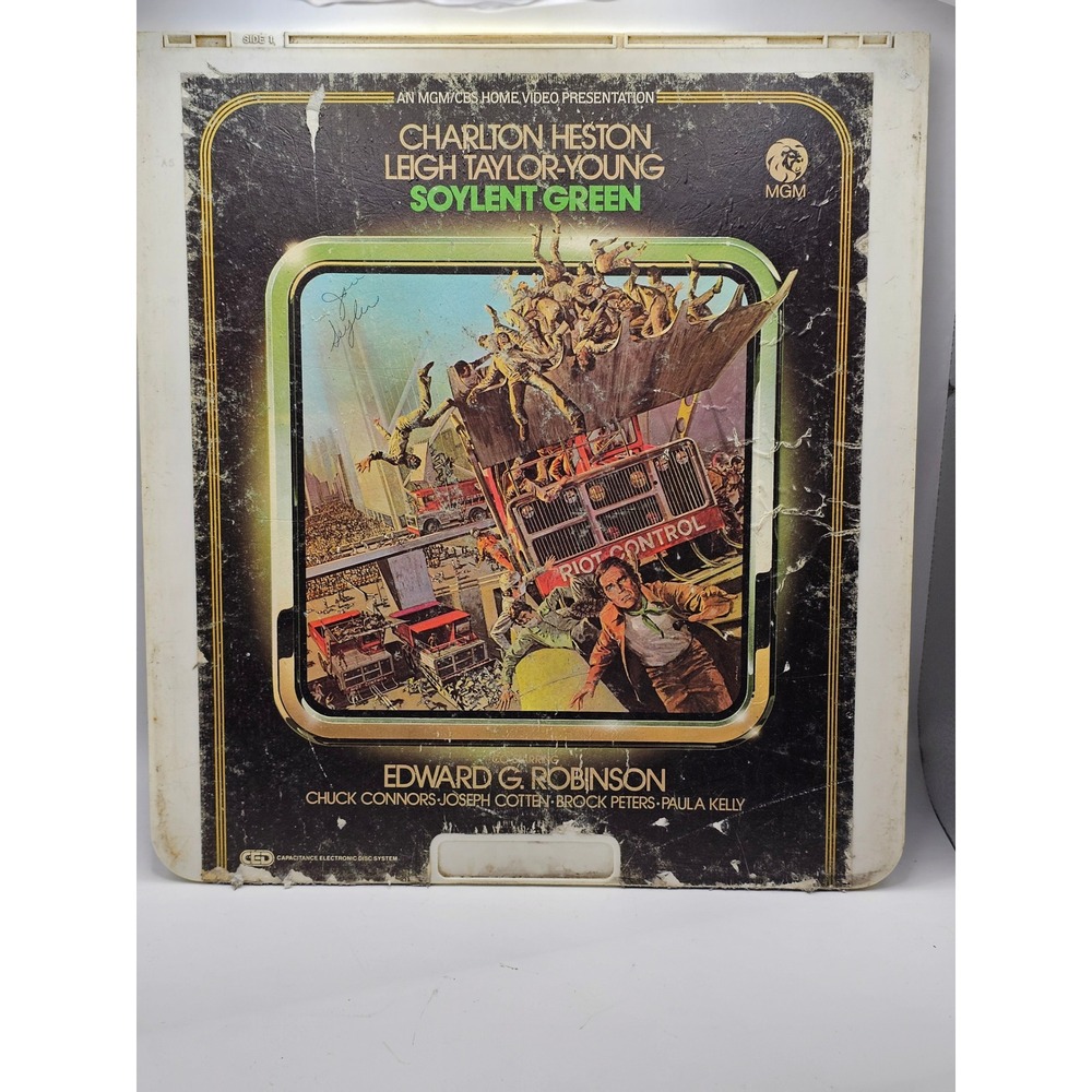 Soylent Green (1973) Vintage CED MGM SelectaVision VideoDisc Charlton Heston Htf